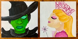 A "Wicked" Painting ! Elphaba and Glinda Partner Painting!