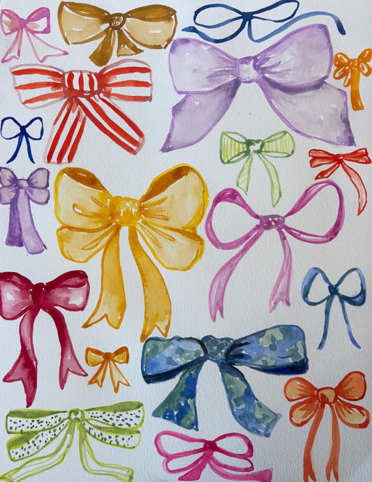 Learn to Paint Watercolor Bows!