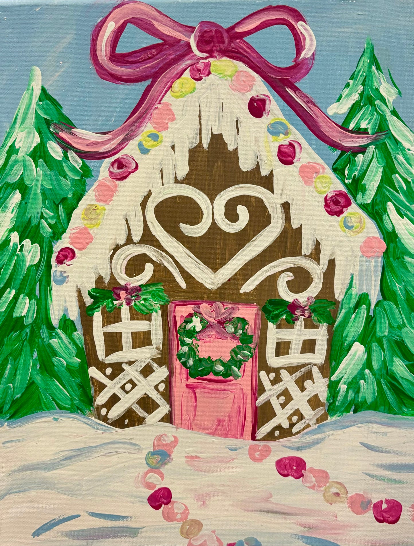 "Gingerbread House" Brushes and Brews at Kite Hill Brewing!